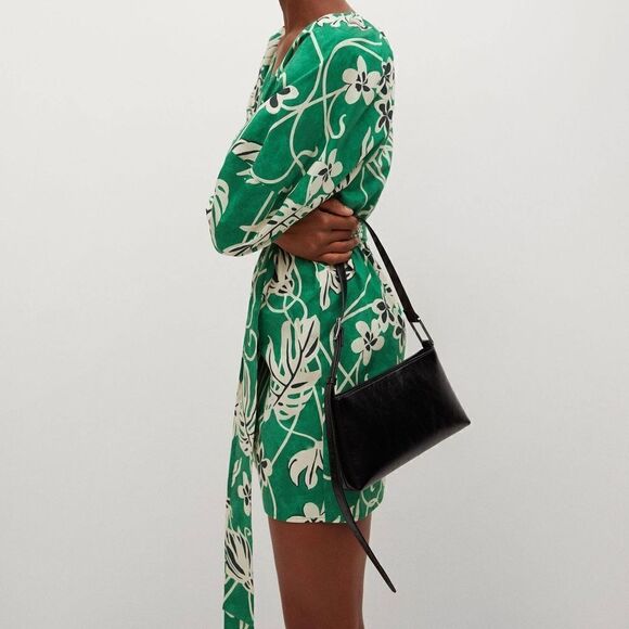 Mango Cotton Wrap Dress Floral New - Picture 5 of 9